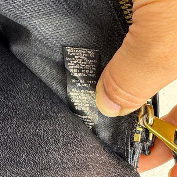 Fossil Haven Large Flap Clutch Wallet Glazed Pebbled Black Leather Wristlet - Picture 8 of 9